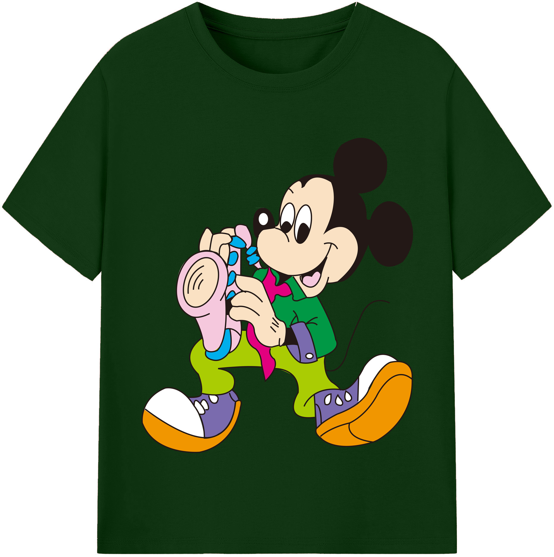 （画像用） ミッキーマウス Mickey Mouse 綿100％半袖Tシャツ（フロントプリント）